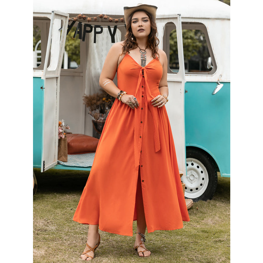 Plus Size Halter Neck Midi Dress Apparel and Accessories