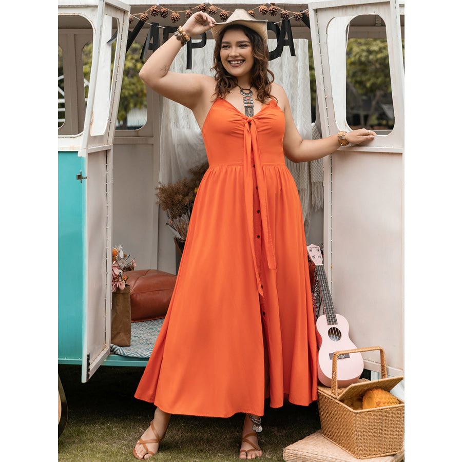 Plus Size Halter Neck Midi Dress Apparel and Accessories