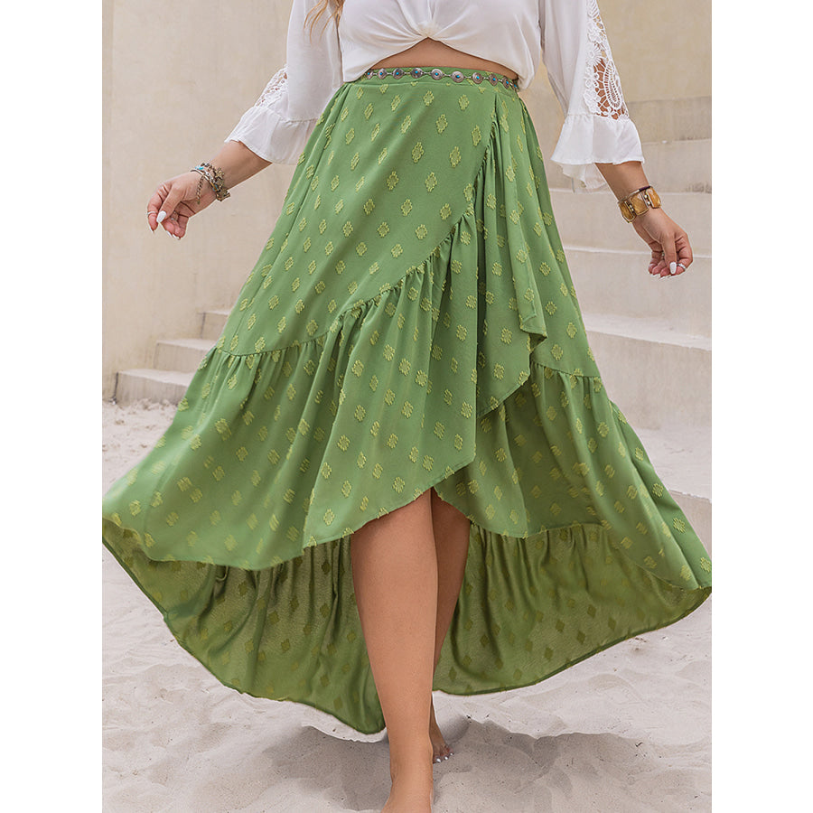 Plus Size High-Low Skirt Matcha Green / 0XL Apparel and Accessories