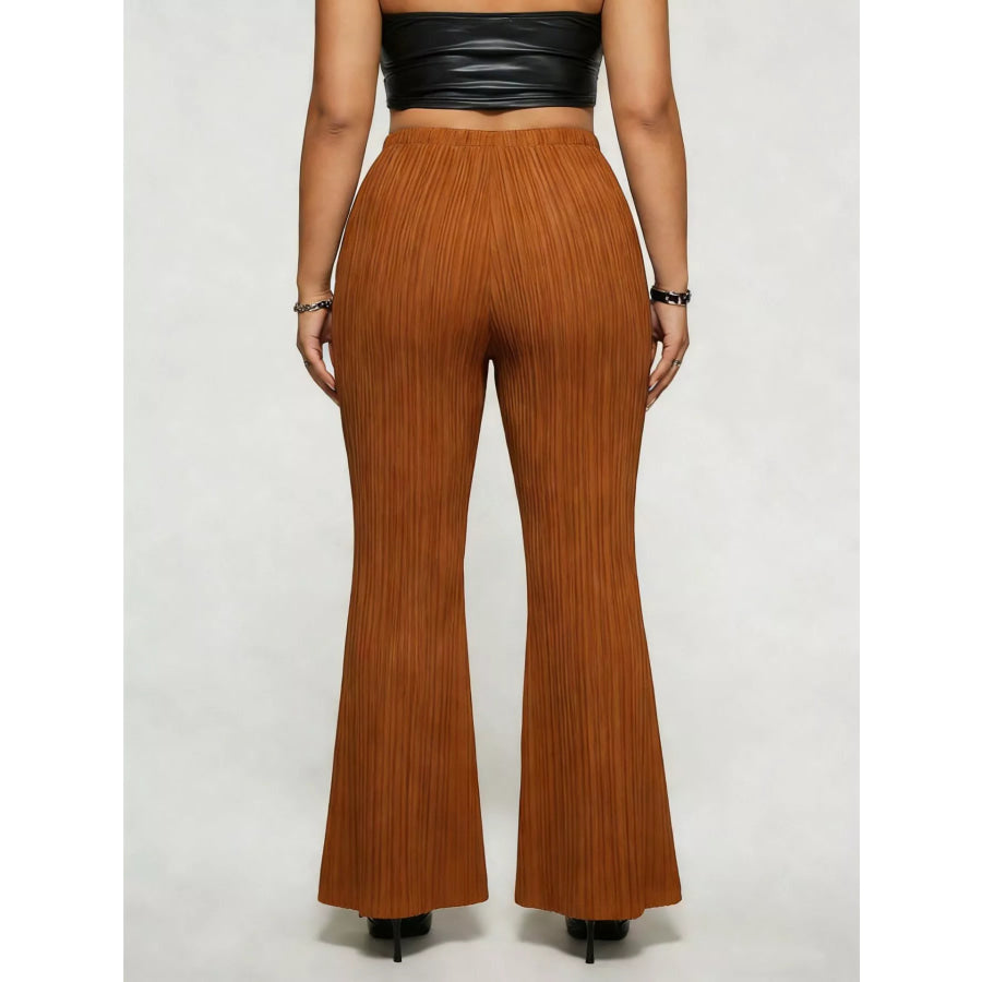 Plus Size High Waist Flare Pants Apparel and Accessories