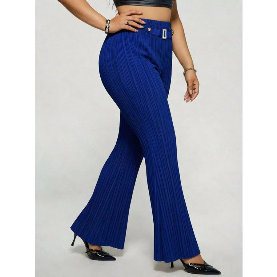Plus Size High Waist Flare Pants Apparel and Accessories