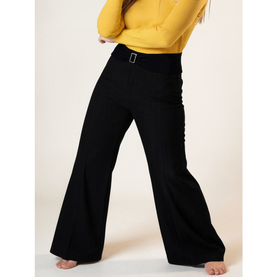 Plus Size High-Waisted Flare Pants Apparel and Accessories