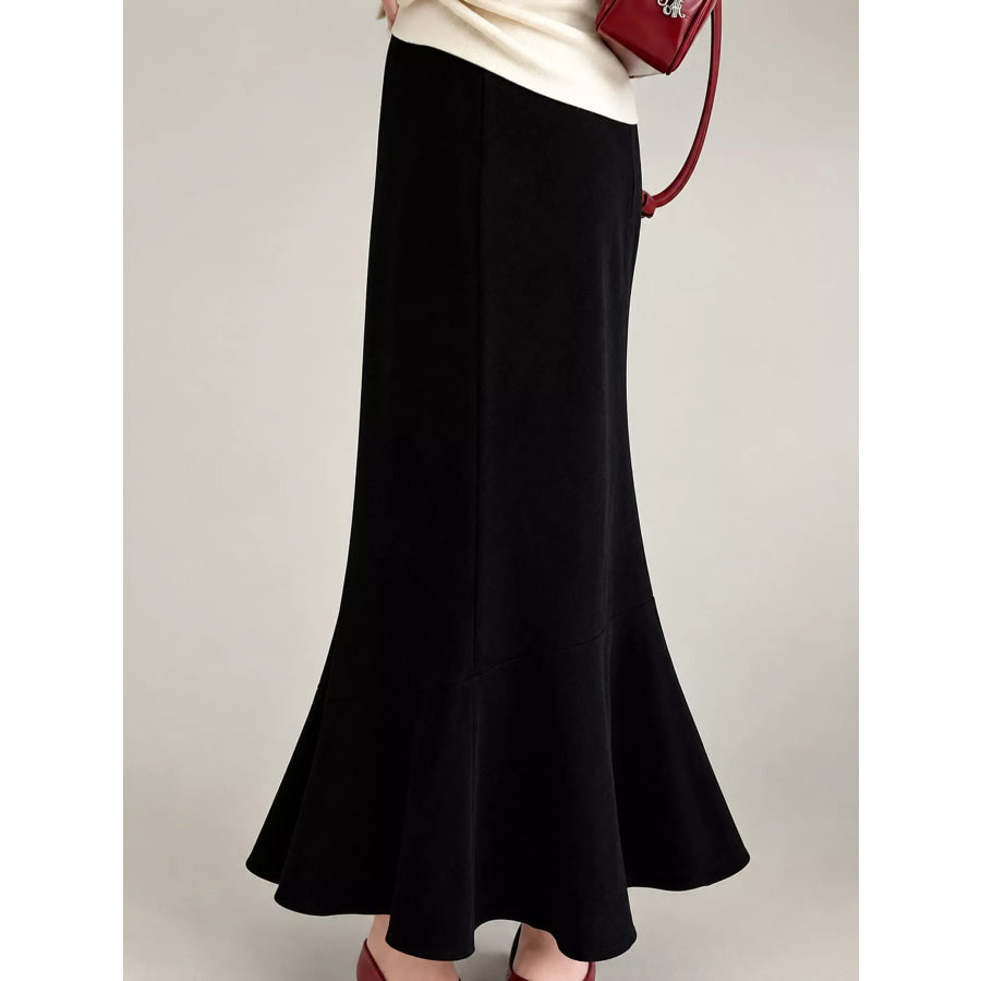 Plus Size High-Waisted Flared Skirt Apparel and Accessories