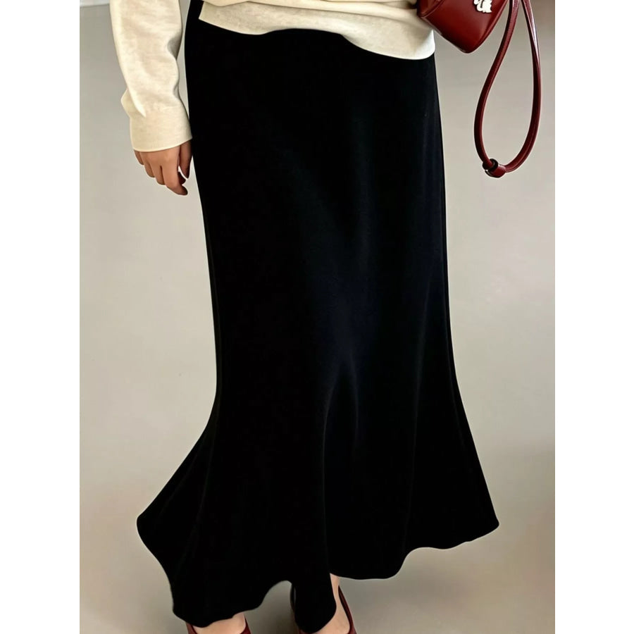 Plus Size High-Waisted Flared Skirt Apparel and Accessories