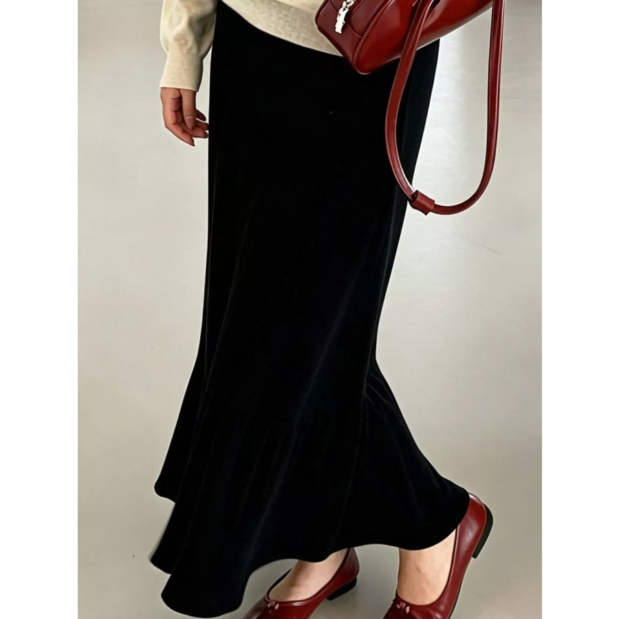 Plus Size High-Waisted Flared Skirt Apparel and Accessories