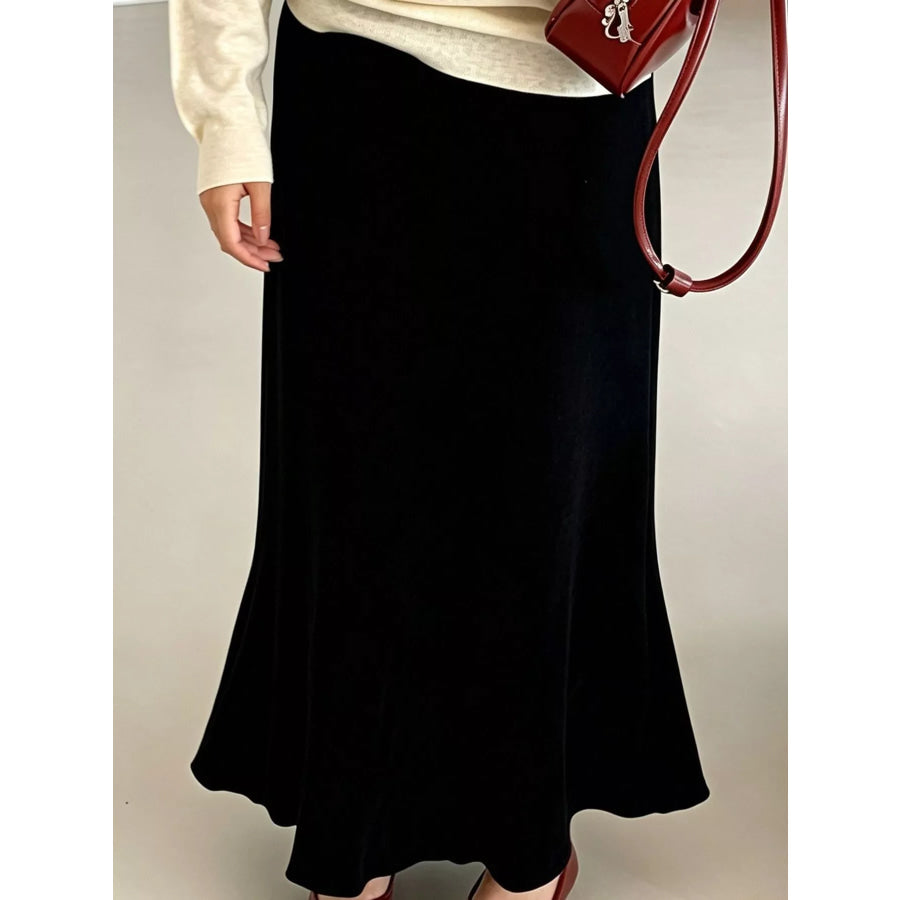 Plus Size High-Waisted Flared Skirt Apparel and Accessories