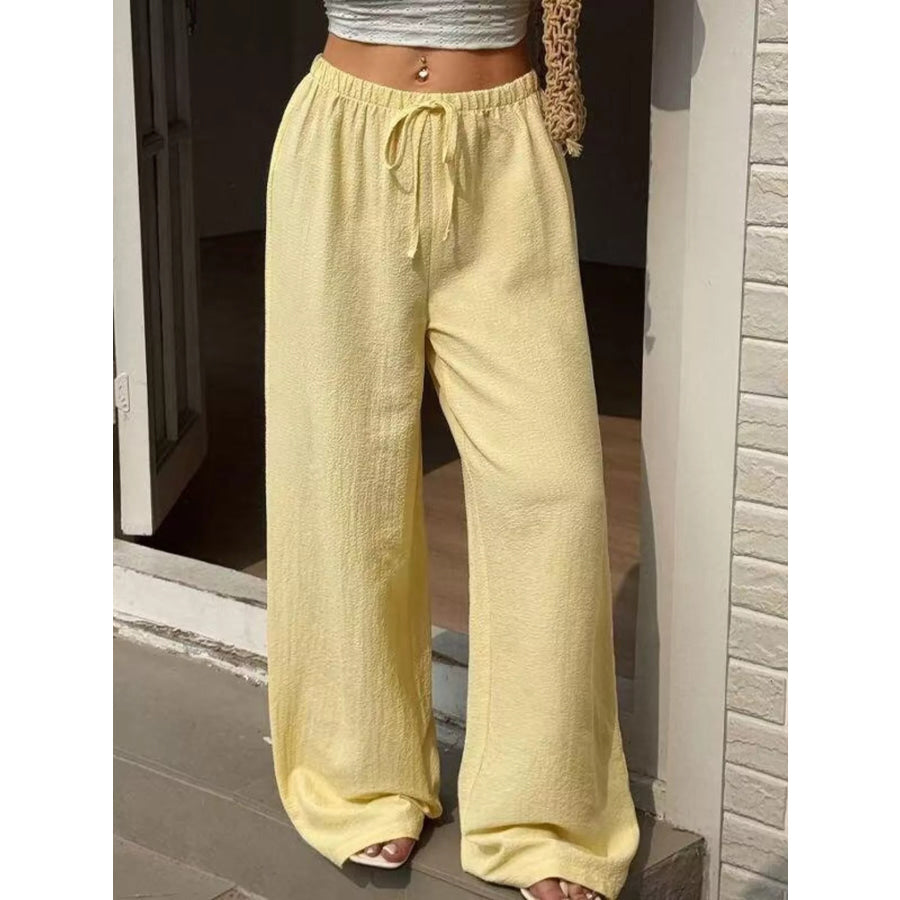 Plus Size High-Waisted Wide-Leg Pants Apparel and Accessories