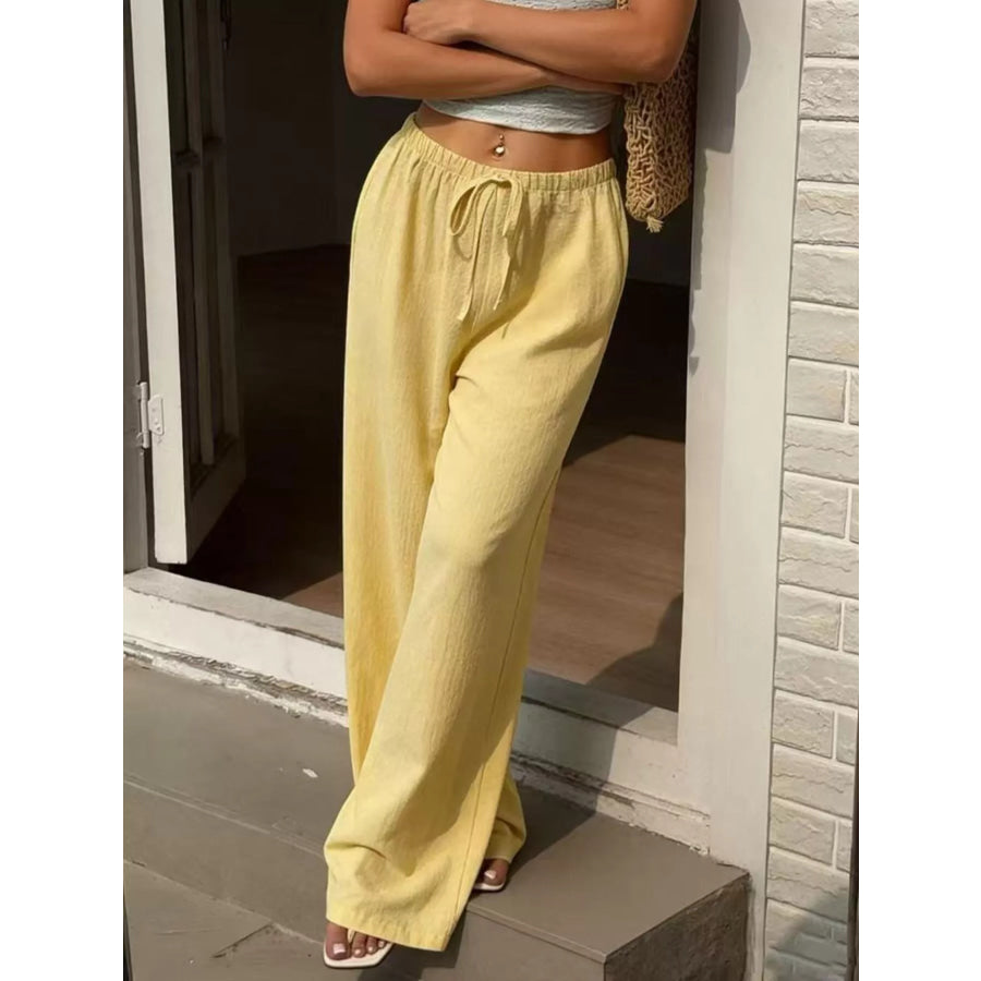 Plus Size High-Waisted Wide-Leg Pants Apparel and Accessories