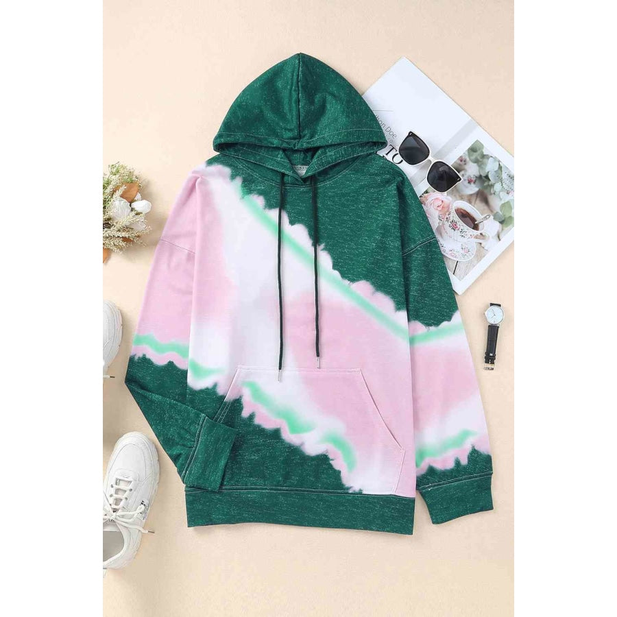 Plus Size Hoodie with Front Pocket Green / 1XL