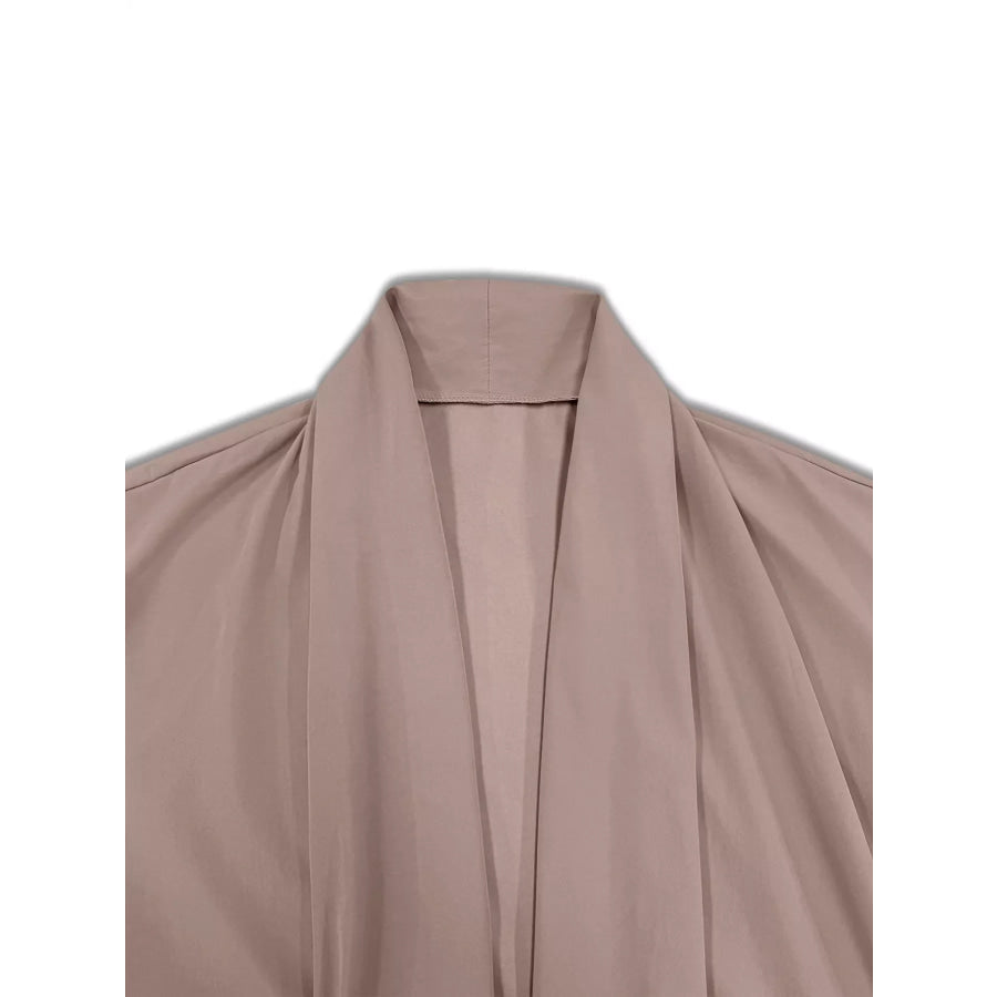 Plus Size Lightweight Open Front Cardigan with Pockets Apparel and Accessories