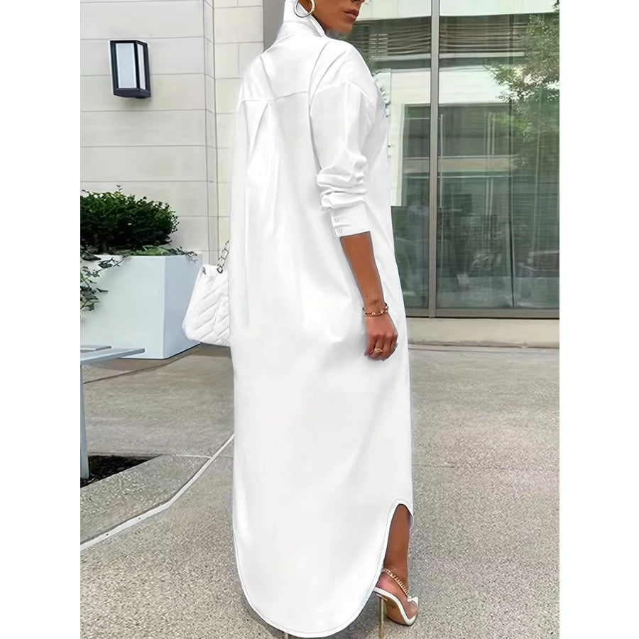 Plus Size Longline Button-Down Shirt Apparel and Accessories