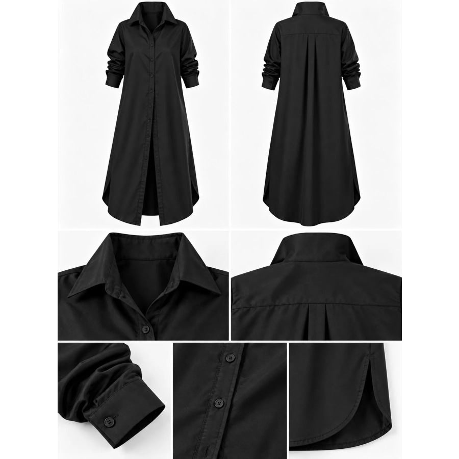 Plus Size Longline Button-Down Shirt Apparel and Accessories