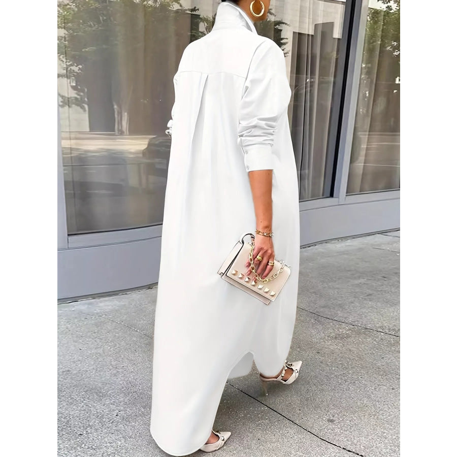 Plus Size Longline Button-Down Shirt Apparel and Accessories