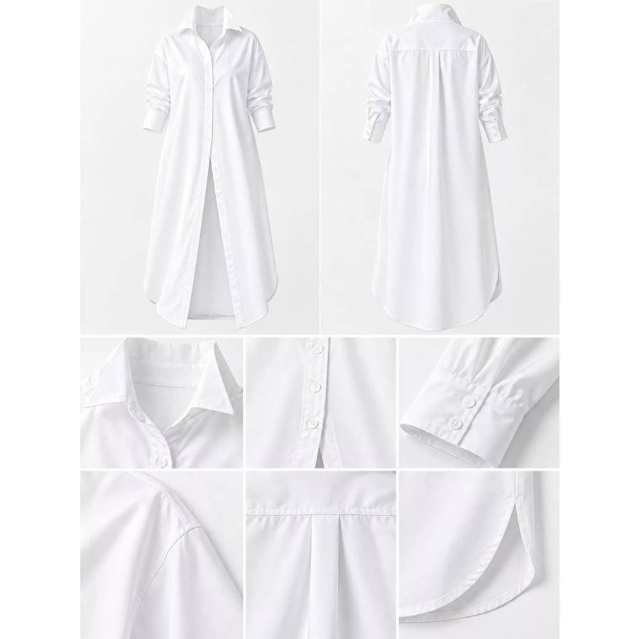 Plus Size Longline Button-Down Shirt Apparel and Accessories