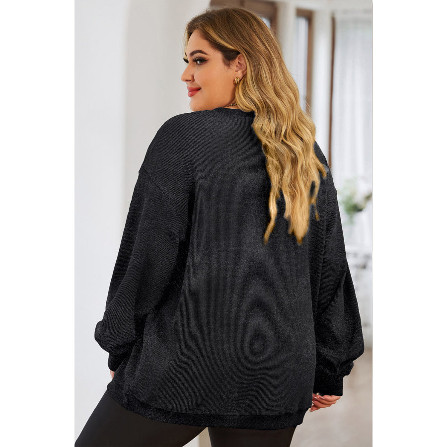 Plus Size LUCKY Round Neck Sweatshirt Apparel and Accessories