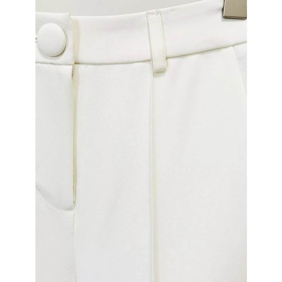 Plus Size One-Button Blazer and Flared Pants Set Apparel Accessories