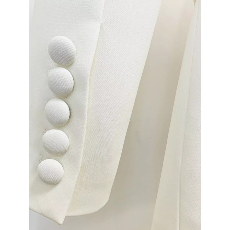 Plus Size One-Button Blazer and Flared Pants Set Apparel Accessories