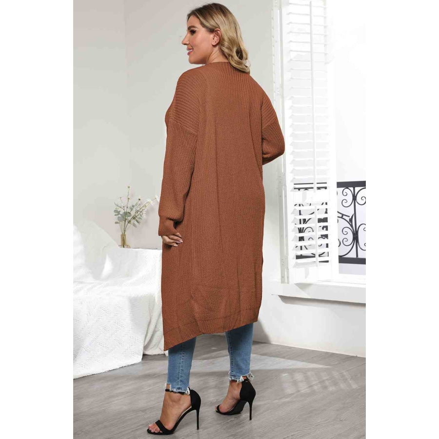 Plus Size Open Front Long Sleeve Cardigan