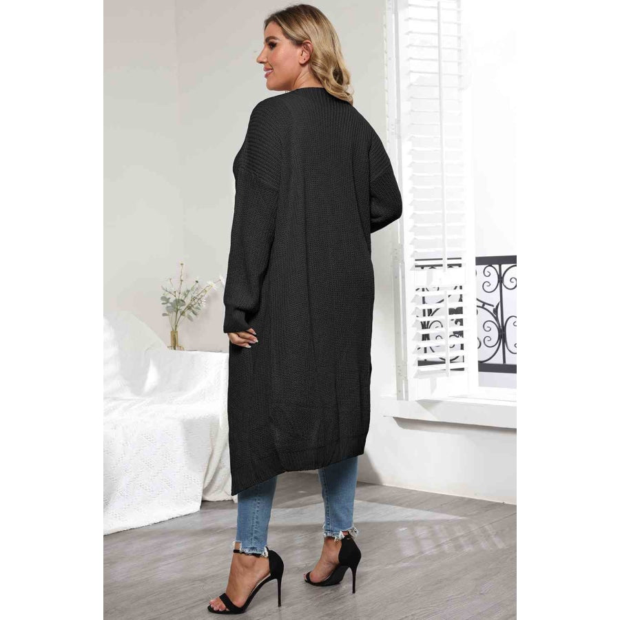 Plus Size Open Front Long Sleeve Cardigan