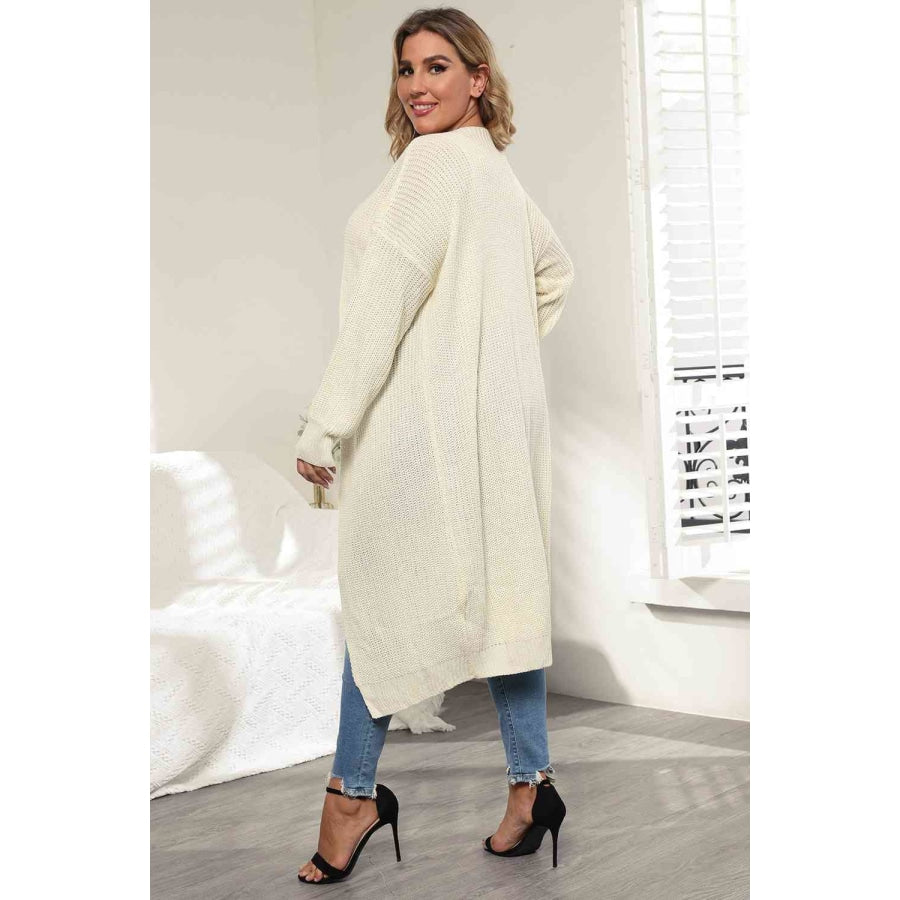 Plus Size Open Front Long Sleeve Cardigan