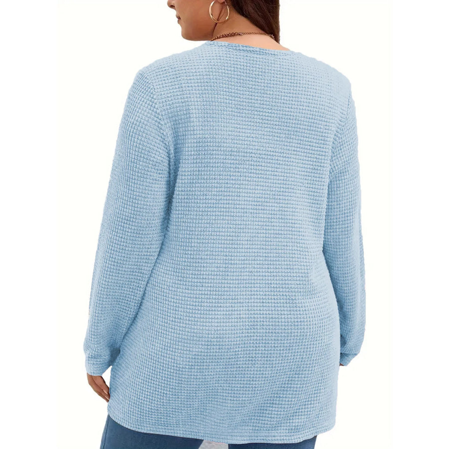 Plus Size Open Front Long Sleeve Knit Cardigan Apparel and Accessories