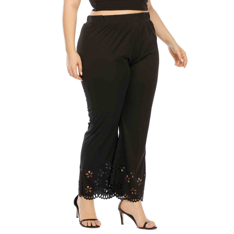 Plus Size Openwork Detail Pants