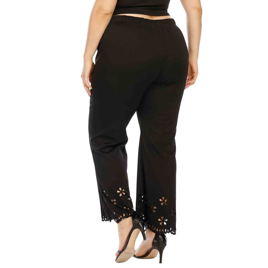 Plus Size Openwork Detail Pants