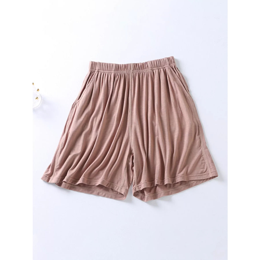 Plus Size Padded Round Neck Modal T-Shirt and Shorts Set Apparel and Accessories