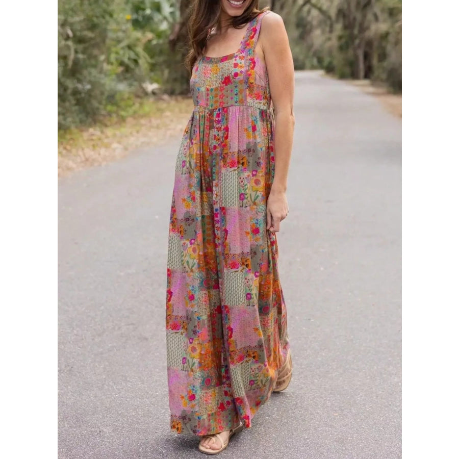 Plus Size Patchwork Wide-Leg Jumpsuit Apparel and Accessories