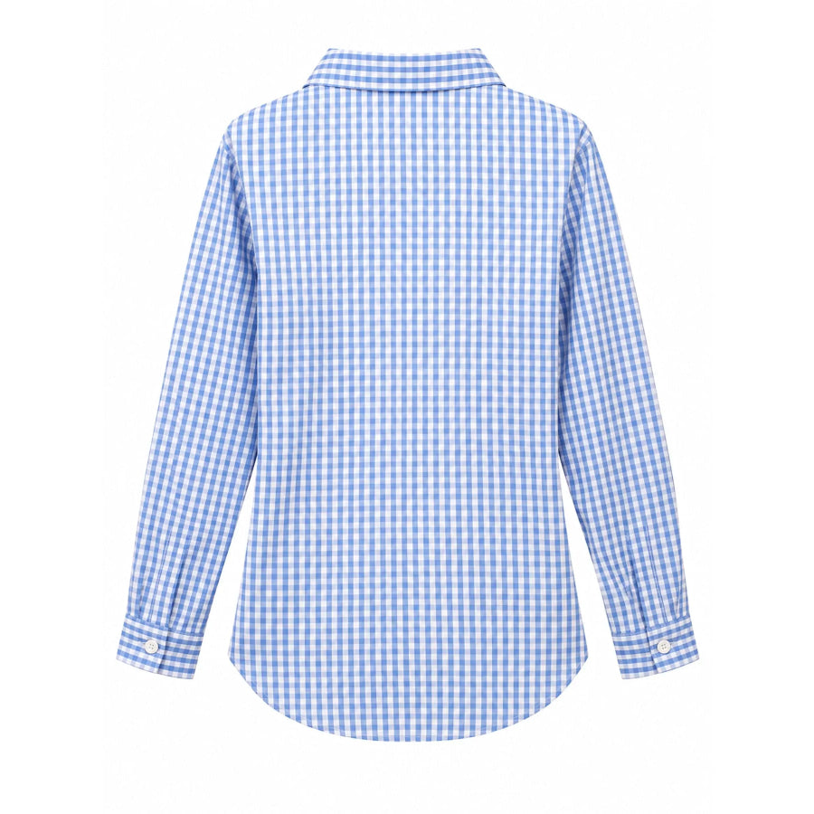 Plus Size Plaid Button-Down Long Sleeve Shirt Apparel and Accessories