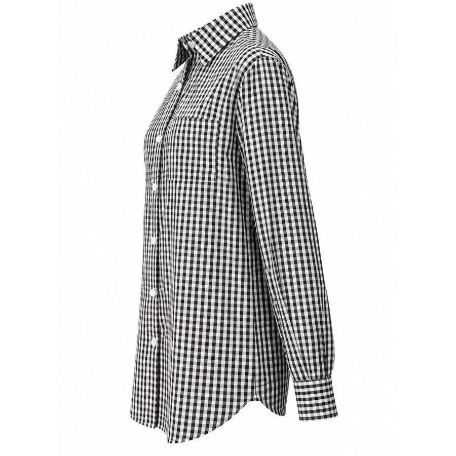 Plus Size Plaid Button-Down Long Sleeve Shirt Apparel and Accessories