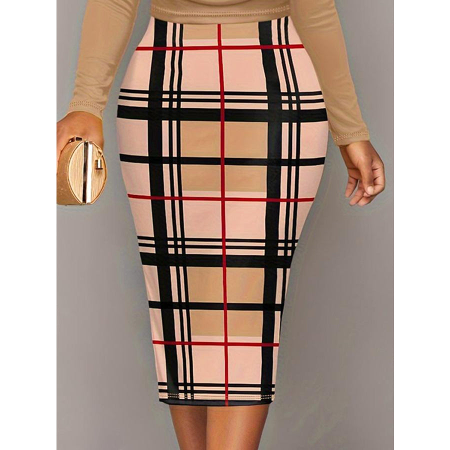 Plus Size Plaid Long Sleeve Mini Dress Apparel and Accessories