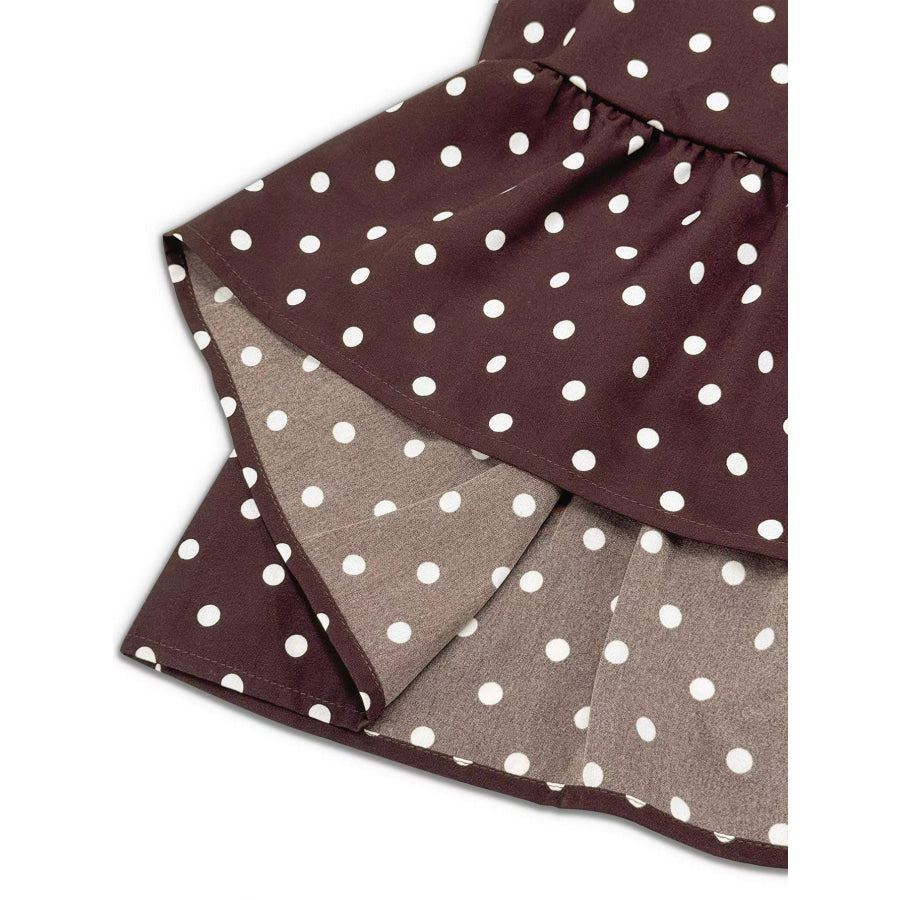 Plus Size Polka Dot Ruffle Hem Mini Dress Apparel and Accessories