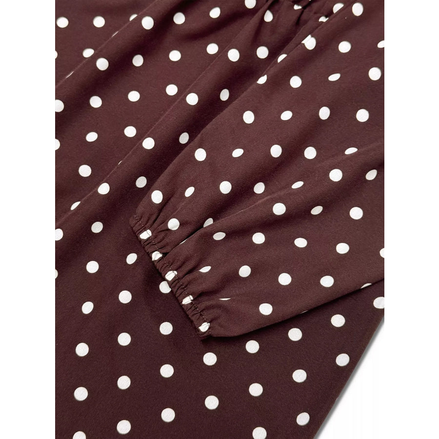 Plus Size Polka Dot Ruffle Hem Mini Dress Apparel and Accessories