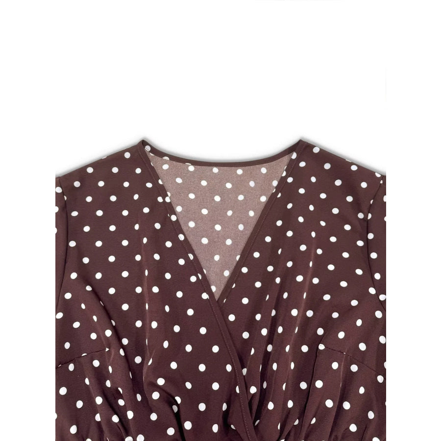 Plus Size Polka Dot Ruffle Hem Mini Dress Apparel and Accessories
