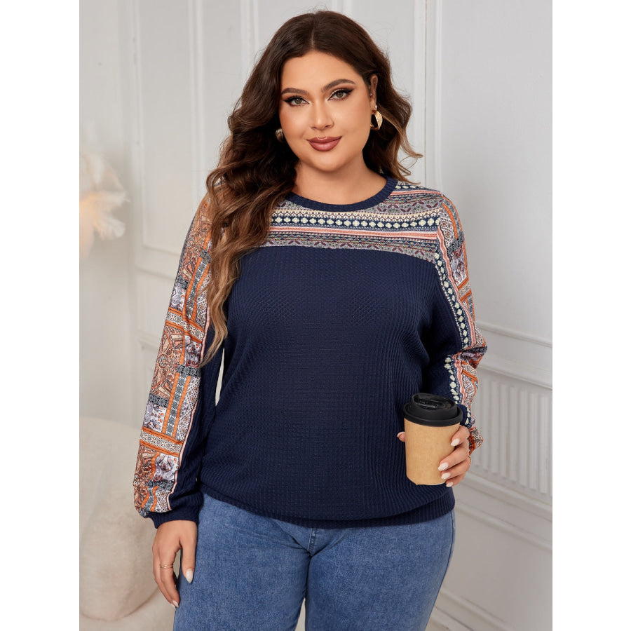 Plus Size Printed Long Sleeve Sweatshirt Apparel and Accessories