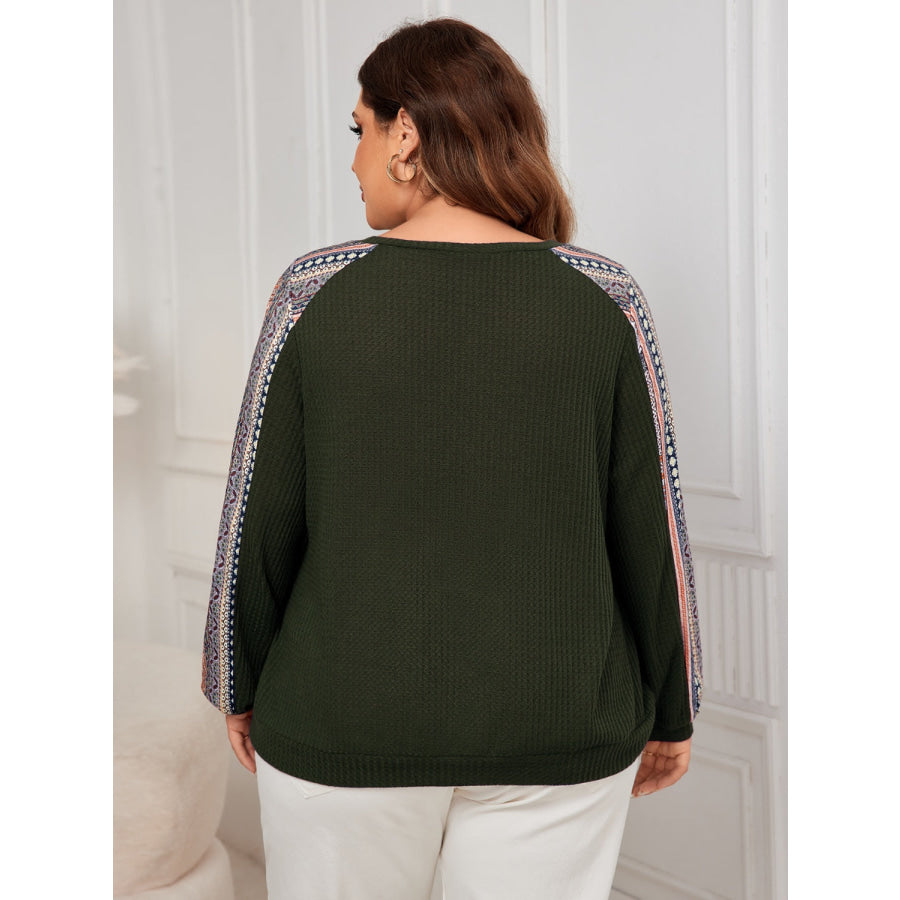 Plus Size Printed Long Sleeve Sweatshirt Apparel and Accessories