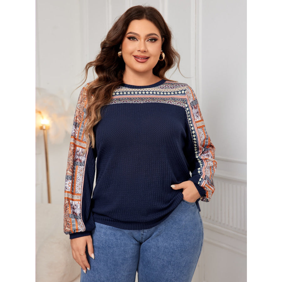 Plus Size Printed Long Sleeve Sweatshirt Apparel and Accessories