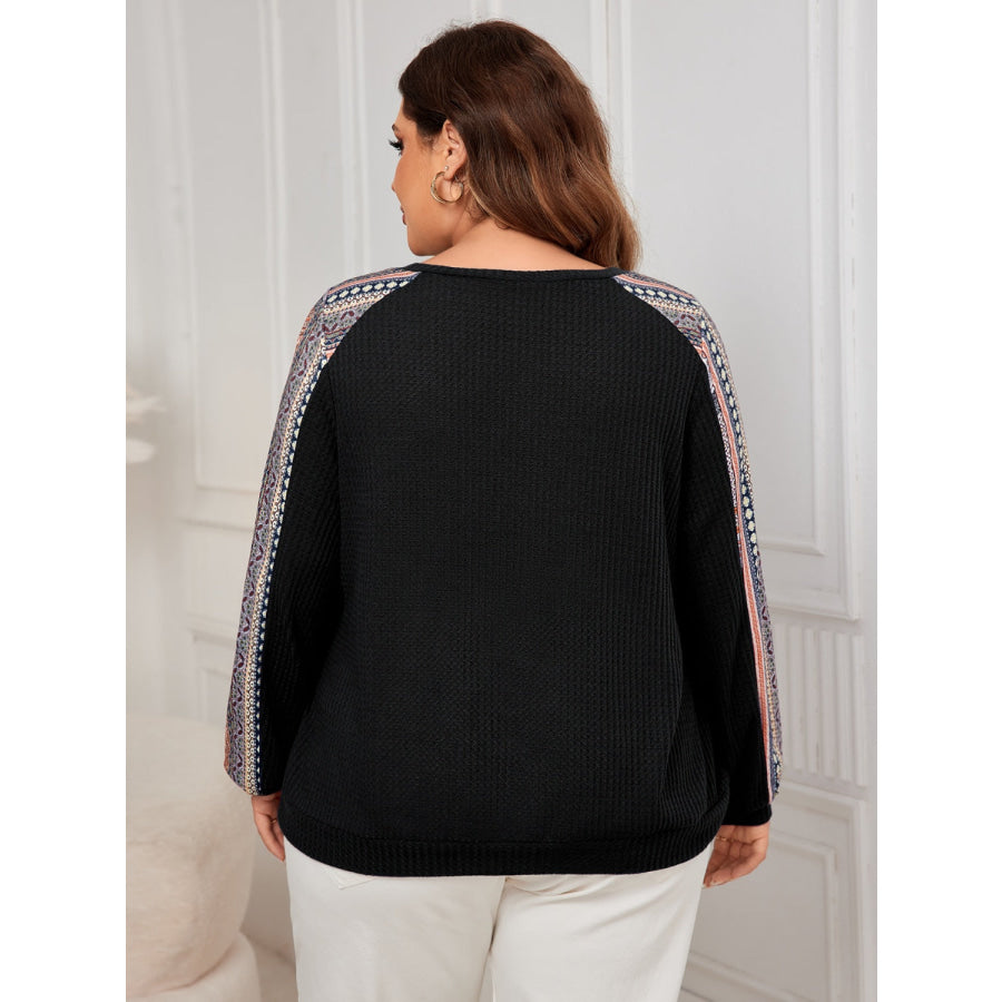 Plus Size Printed Long Sleeve Sweatshirt Apparel and Accessories