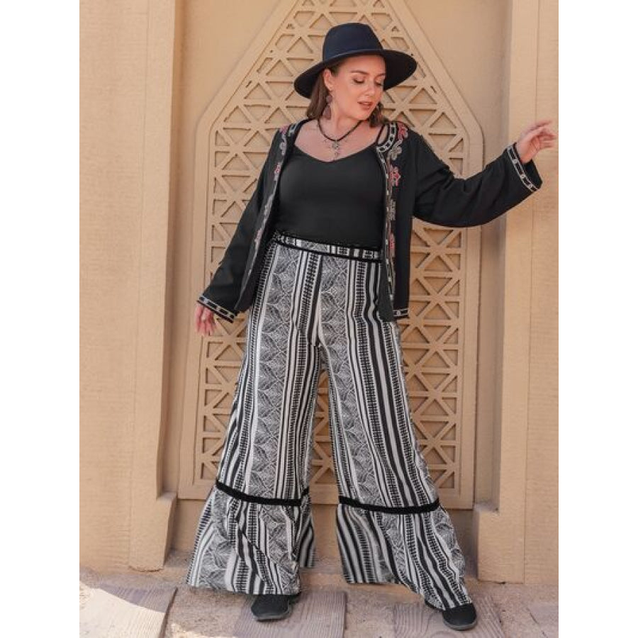 Plus Size Printed Wide Leg Pants Clothing