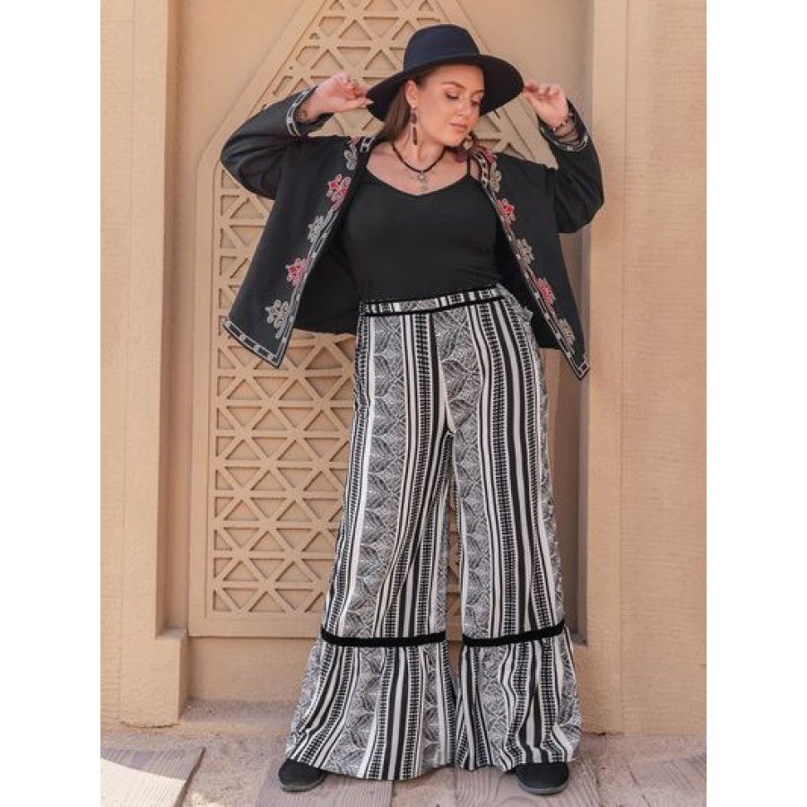 Plus Size Printed Wide Leg Pants Clothing