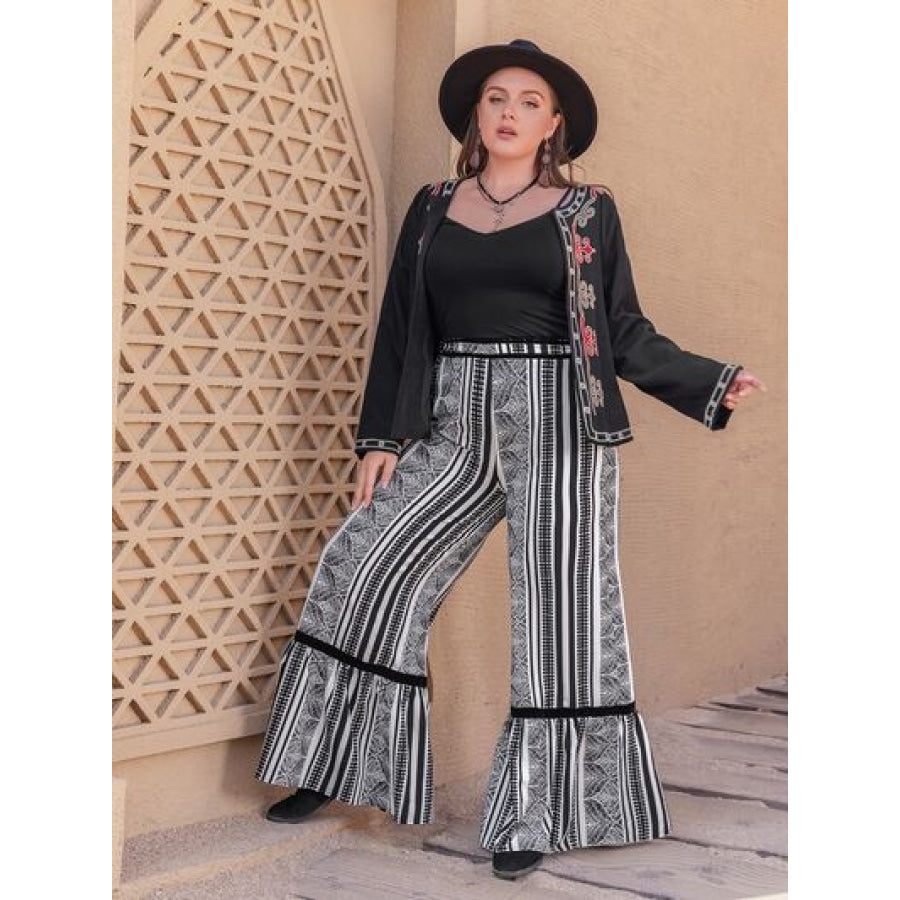 Plus Size Printed Wide Leg Pants Clothing