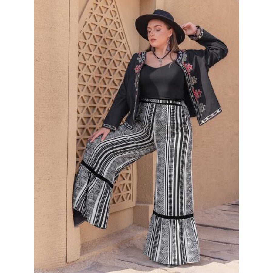 Plus Size Printed Wide Leg Pants Clothing