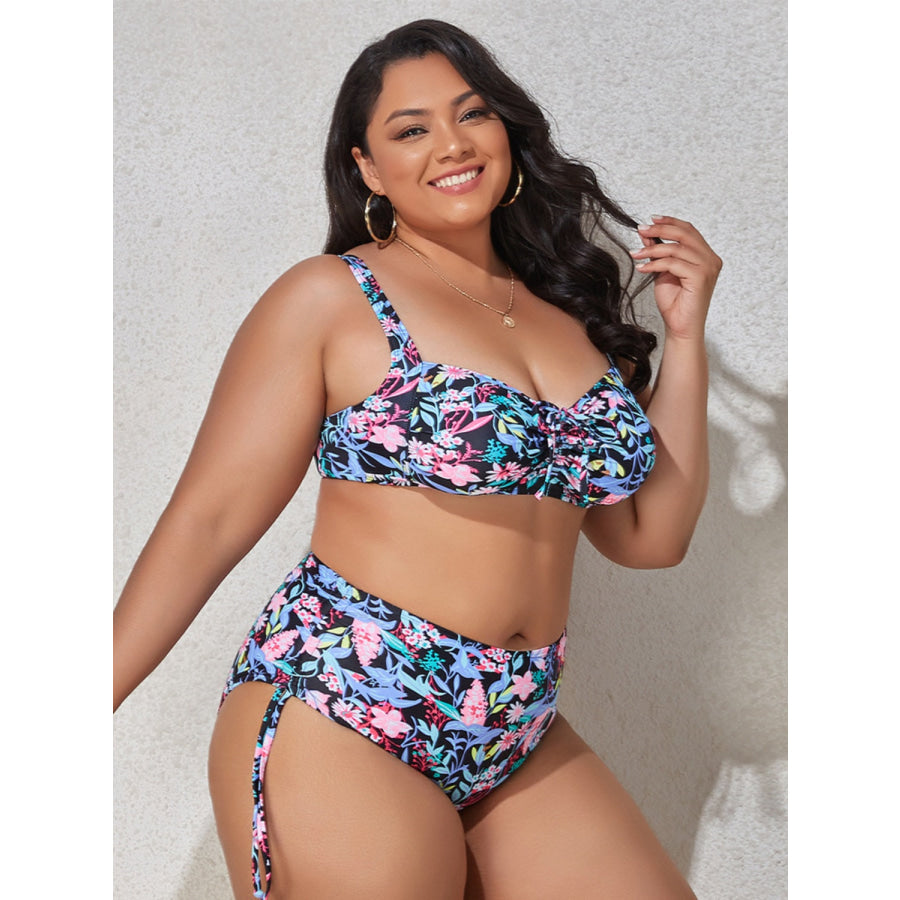 Plus Size Printed Wide Strap Two-Piece Swim Set Apparel and Accessories