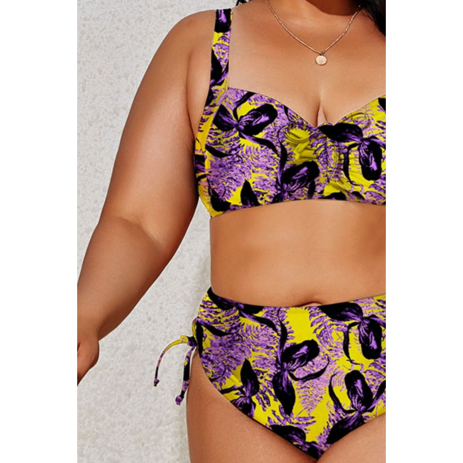 Plus Size Printed Wide Strap Two-Piece Swim Set Apparel and Accessories