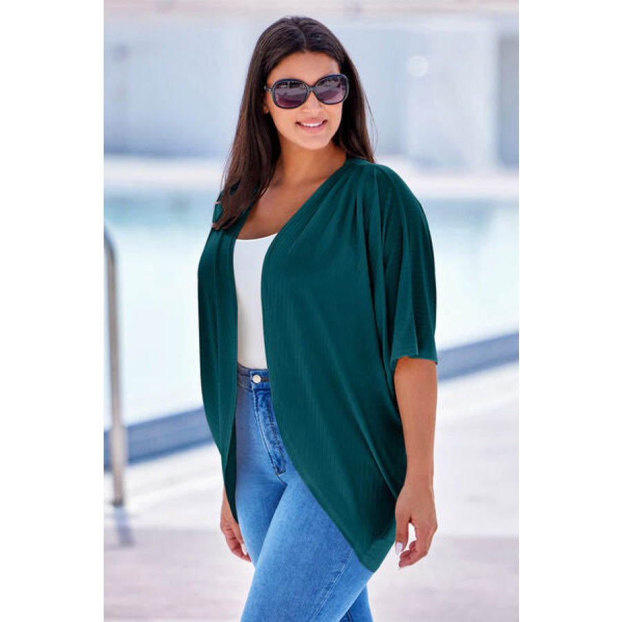 Plus Size Ribbed Cocoon Cover Up Apparel and Accessories