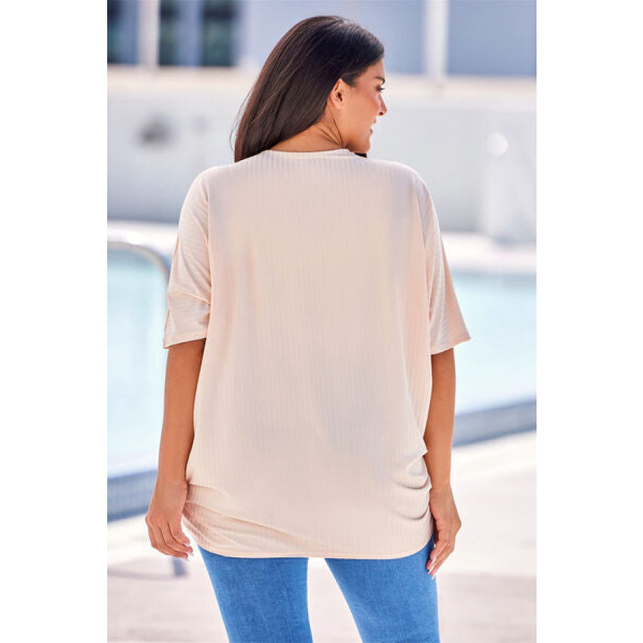 Plus Size Ribbed Cocoon Cover Up Apparel and Accessories