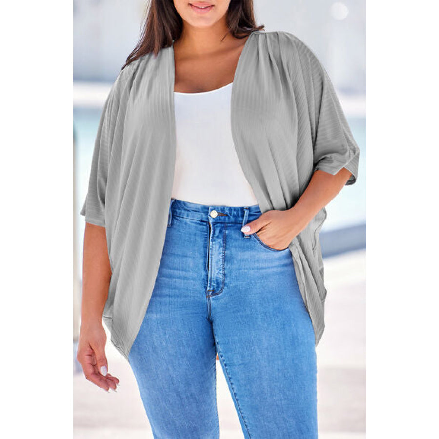 Plus Size Ribbed Cocoon Cover Up Apparel and Accessories
