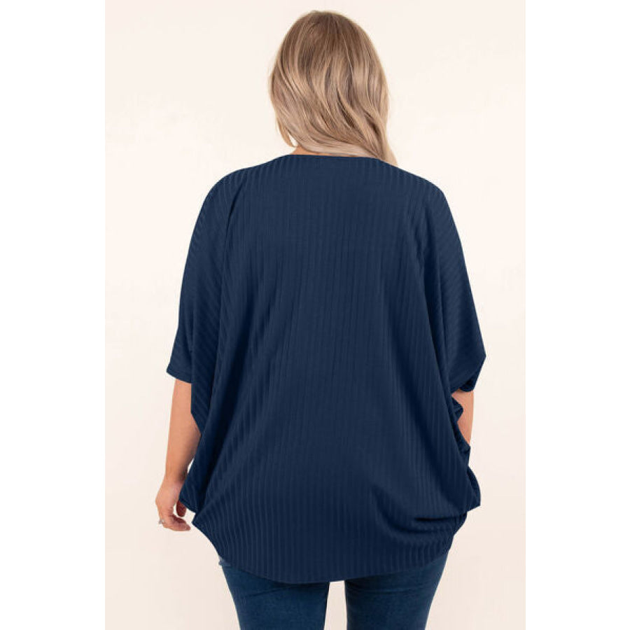 Plus Size Ribbed Cocoon Cover Up Apparel and Accessories
