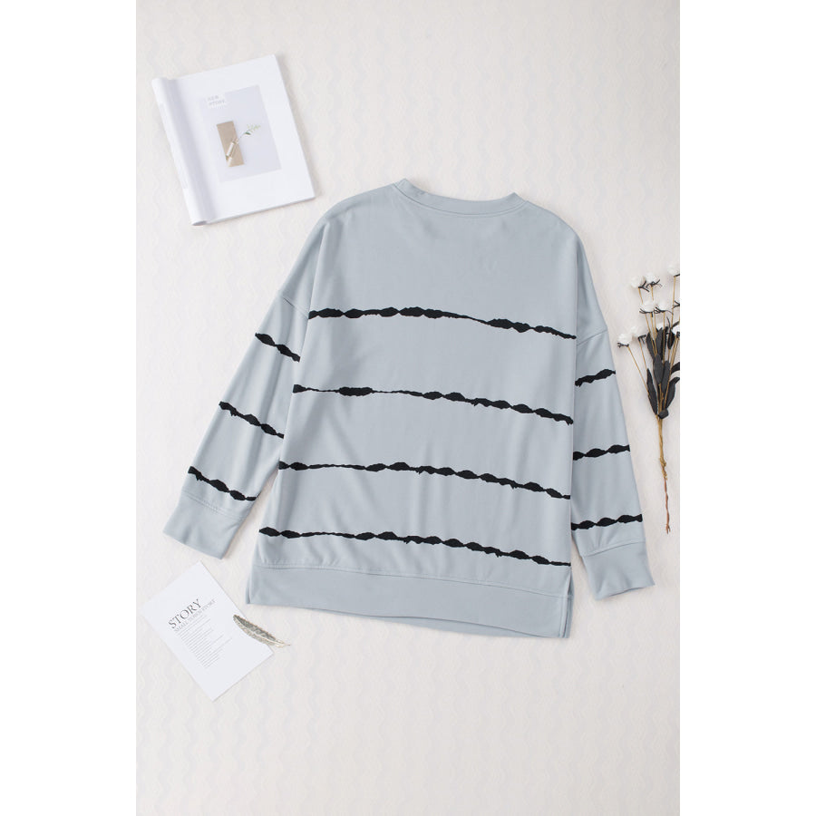 Plus Size Round Neck Dropped Shoulder Sweatshirt Apparel and Accessories